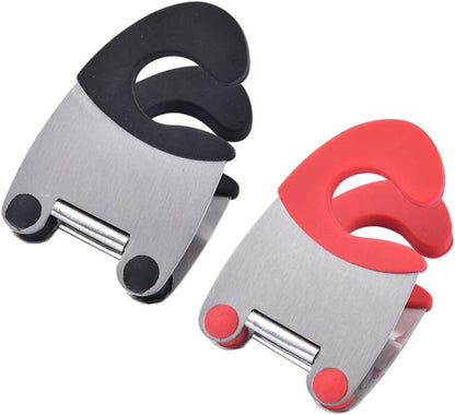 4pcs Stainless Steel Pot Side Clips Spoon Holder Anti-scalding