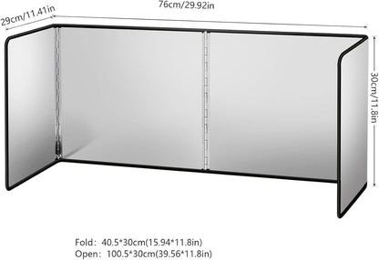 Splatter Guard for Frying Non-Stick 3 Sided Foldable Grease Splatter Screen Stainless Steel Backsplash Anti Splatter Shield Guard for Stove Screen Protector for Frying Stove Top Wall Easy to Clean - S