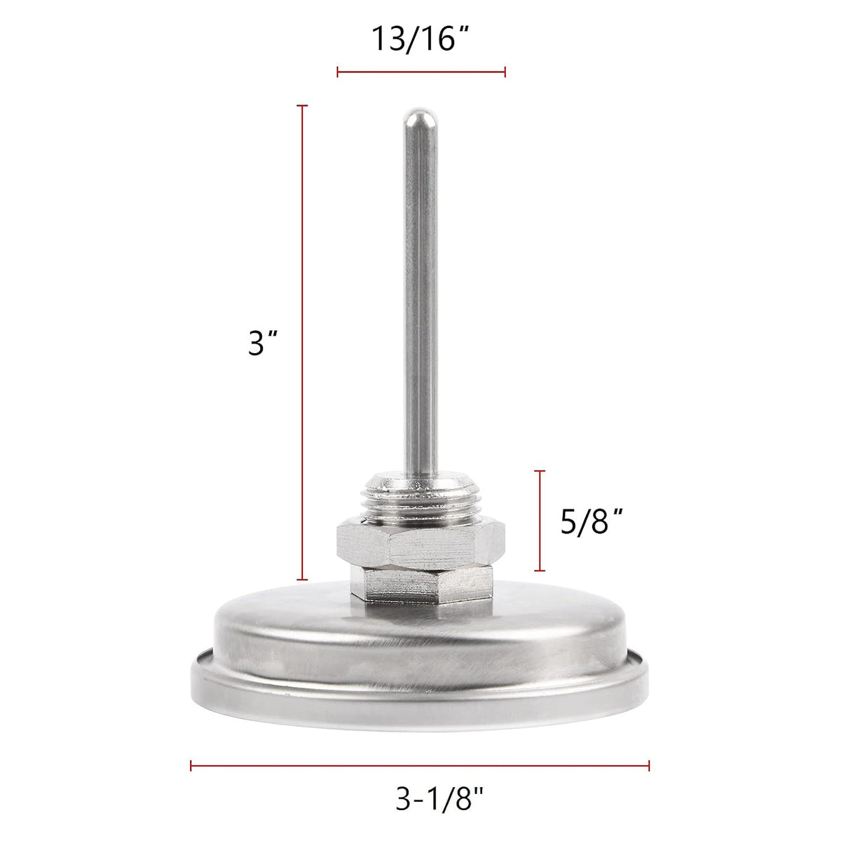 GasSaf Lid Thermometer Temperature Gauge Replacement for Nexgrill, Grill master 720-0697, Charmglow 720-0234, Aussie, Brinkman, Members Mark and Other Gas Grill, Oval Stainless Steel Heat Indicator
