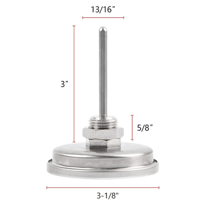 GasSaf Lid Thermometer Temperature Gauge Replacement for Nexgrill, Grill master 720-0697, Charmglow 720-0234, Aussie, Brinkman, Members Mark and Other Gas Grill, Oval Stainless Steel Heat Indicator