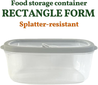 10-Piece Rectangle Food Storage Containers with Vented Lids, Airtight and BPA Free, Stackable, Microwave, Freezer, and Dishwasher Safe (GRAY)