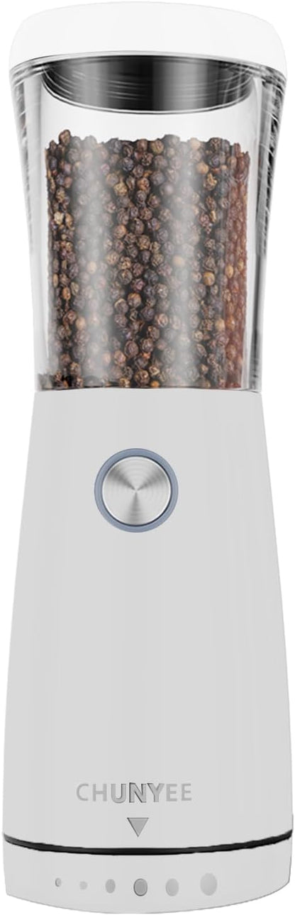 Electric Salt and Pepper Grinder Set - Automatic Stainless Steel Rechargeable Salt and Pepper Grinder Set with Storage Base, Large Capacity, LED Light & Adjustable Coarseness, Ideal Kitchen Gadget
