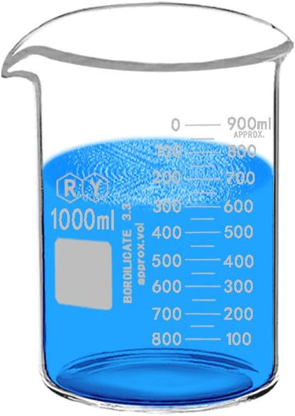 Graduated Glass Measuring Low Form Beaker Set (50ml+100ml+250ml)