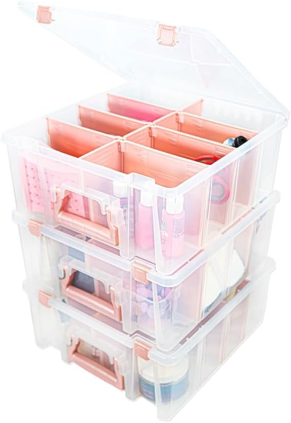 ArtBin 6990SO Super Satchel Double Deep Compartment Box - Art Storage with 8 Removable Compartments, Smart Closure for Craft Supplies (Gold - Pack of 1)
