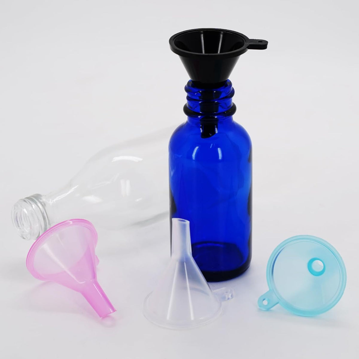 Mini Funnel 4-Pack for Lab Bottles, Sand Art, Perfume, Spice, Powder, Essential Oil, Recreational, Kitchen Food Grade Small Plastic (4colors)
