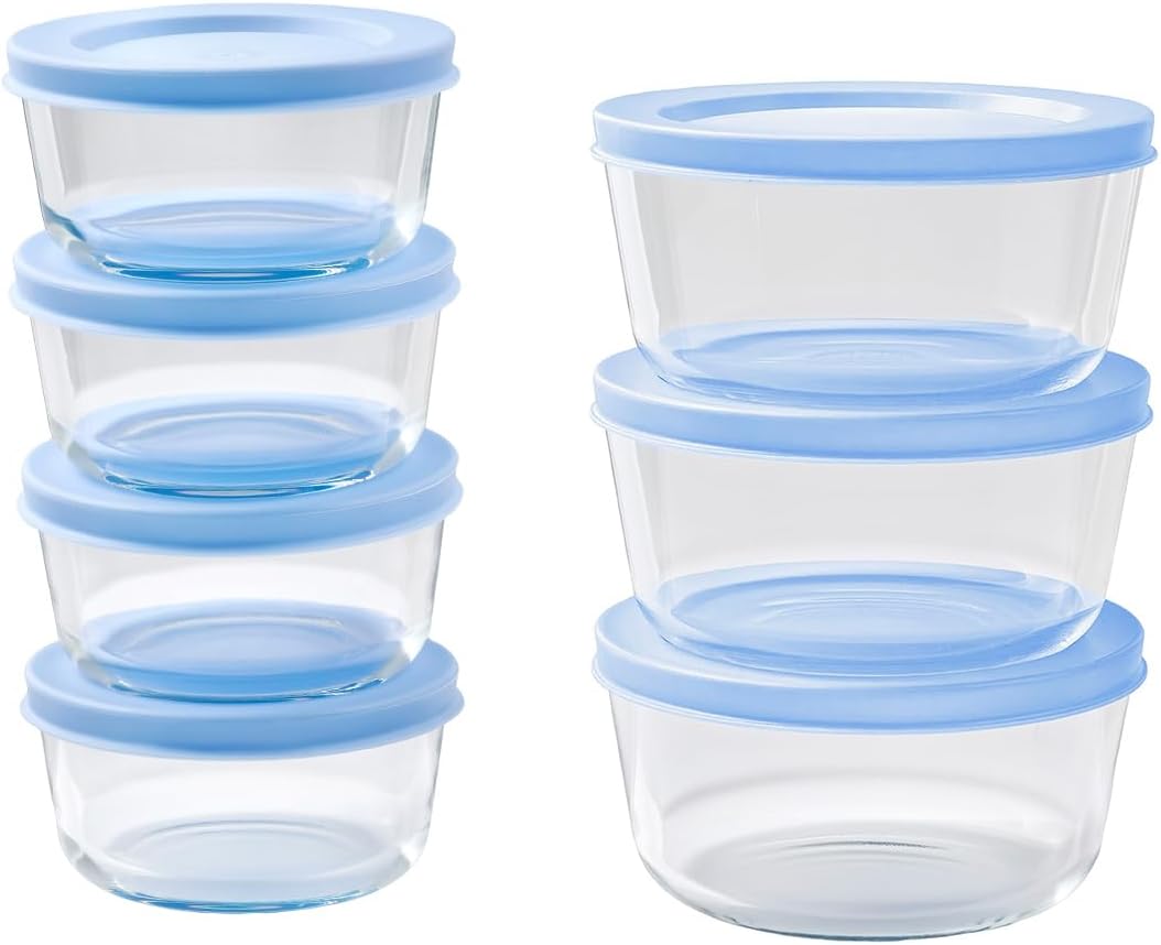 6-Piece Glass Food Storage Containers Set (3 Containers + 3 BPA-Free Lids) | 2-Cup, Leakproof | Microwave, Freezer, Oven & Dishwasher Safe | Ideal for Meal Prep & Pantry Organization, Pistachio