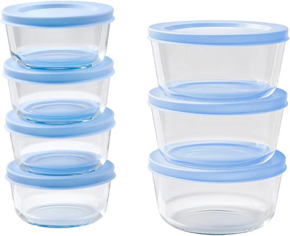 6-Piece Glass Food Storage Containers Set (3 Containers + 3 BPA-Free Lids) | 2-Cup, Leakproof | Microwave, Freezer, Oven & Dishwasher Safe | Ideal for Meal Prep & Pantry Organization, Pistachio