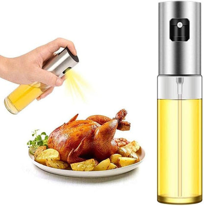 100ml Oil Sprayer for Cooking, Mini Kitchen Olive Oil and Vineger Mister for Salad, Baking, Airfryer, Grilling, BBQ (Funnel, Basting Brush and Cleaning Brush Included.)