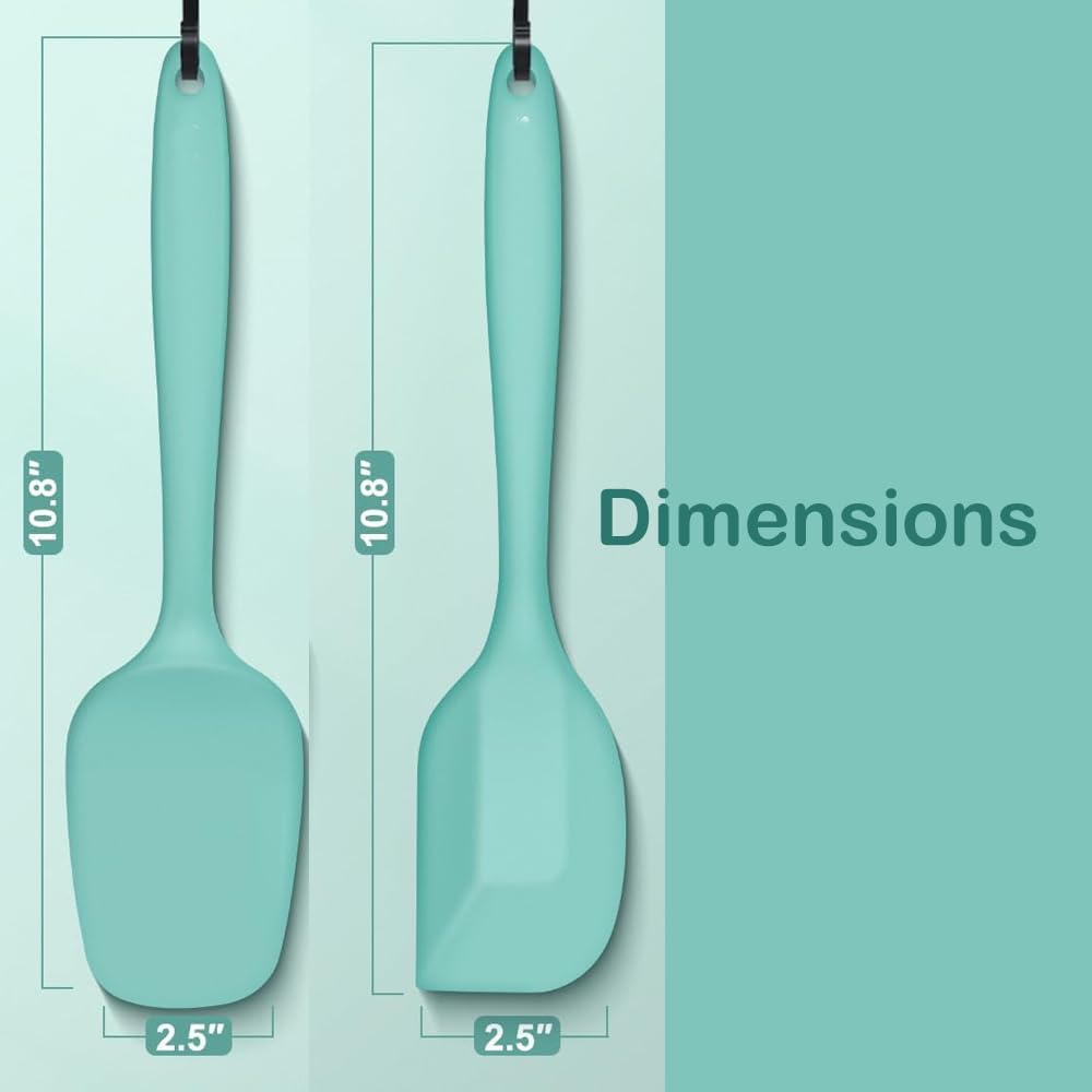 5-Pack Silicone Spatula Set – Heat-Resistant Baking, Cooking & Mixing Tools, Seamless Design, Non-Stick & Easy to Clean, Aqua Sky