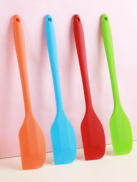 4 Pcs Silicone Spatula Set, 11inch Food Grade Rubber Spatulas, Upgrade Strong Handle with Ergonomic Grip, Heat Resistant Up to 450°F for Nonstick Cookware, Cooking, BPA Free, Dishwasher Safe
