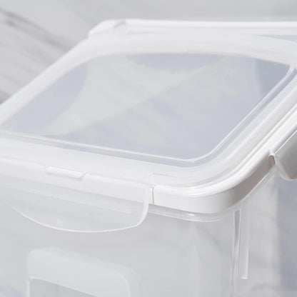 HANAMYA 10 Liter / 20 lbs Rice Storage Container with Measuring Cup, BPA free, For Rice | Grain | Pet Food | Flour, 2 counts, Clear