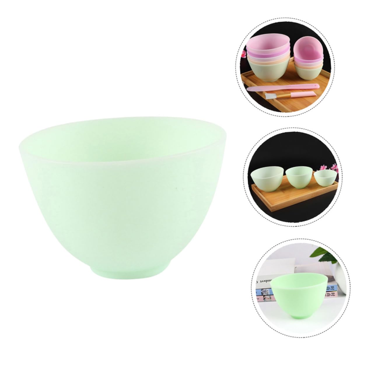 Facial Mask Mixing Bowl Set 3 Pcs Spa Mixing Bowls Soft Silicone Mask Bowl for Diy Non-slip Beauty Tool