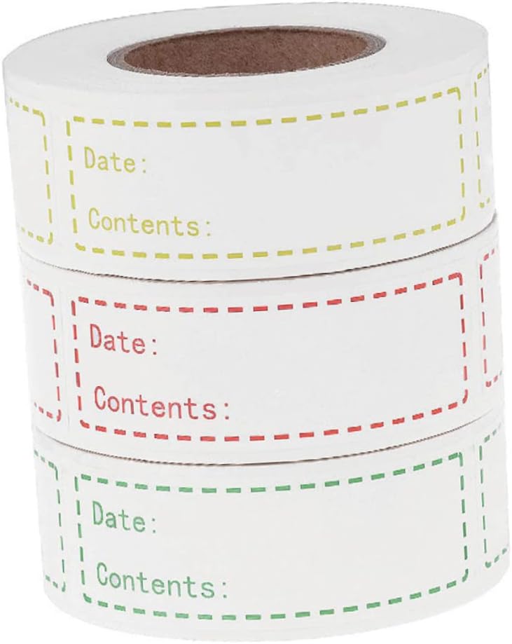 Housoutil Food Storage Date Labels 500 Piece Roll Removable Kitchen Refrigerator Stickers for Easy Organization No Residue for Food Containers and Grocery Storage