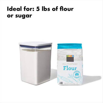 OXO Good Grips POP Container - Airtight Food Storage - Big Square Short 2.8 Qt Ideal for 5 lbs of sugar, cookies or crackers