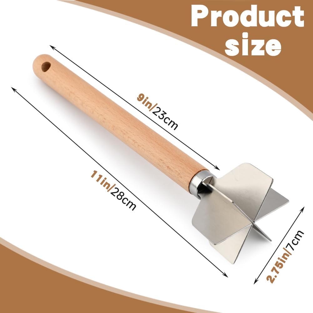 Stainless Steel Meat Chopper with Wooden Handle