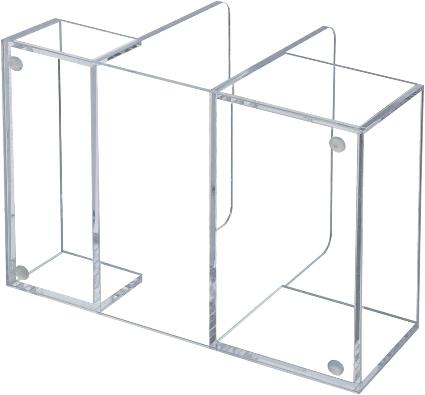 MyGift 2-in-1 Acrylic Napkin Holder with Salt and Pepper Shakers, Metal Vintage Scrollwork Dinner Table Paper Towel Condiment Holder with Rustic Solid Wood Base (Premium Clear Acrylic)