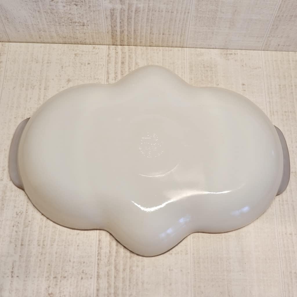 Fire King Anchor Hocking Milk Glass Relish Tray Divided Dish with Gilded Trim