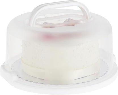 Juvale Round Cake Carrier - Secure Lid & Handle Storage Container - Collapsible Reusable Plastic Container for Cakes, Pies & Cupcakes - 12" Dia x 5.9" H
