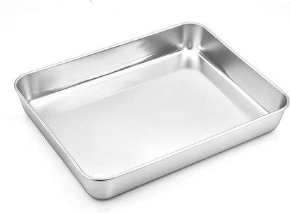 TeamFar Lasagna Pan, 16" x12.13" x2" Stainless Steel Rectangular Cake Pan