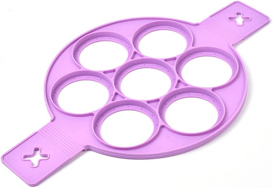 Nonstick Pancake Molds Ring Silicone Fried Egg Mould Reusable Pancake Maker Egg Ring Kitchen Cooking Baking Tools (Round Shape)