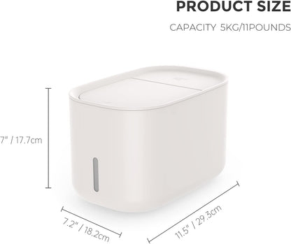 Zuutii Rice Storage Container,Food Container, Dry Food Storage,7.2lbs Pet Food Dispenser, 6.9Qt/11lbs Large Storage Bin with Lid,Silicone Ring & Moisture Proof,for Grain Cereal Soybean Corn,Begie