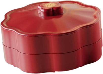 Generic Divided Serving Tray with Lid Serving Bowl Dessert Dish Snacks Platter Snackle Tray for Party Kitchen Chinese New Year Treats, 1 Tier