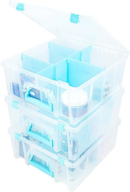 ArtBin 6990SO Super Satchel Double Deep Compartment Box - Art Storage with 8 Removable Compartments, Smart Closure for Craft Supplies (Gold - Pack of 1)