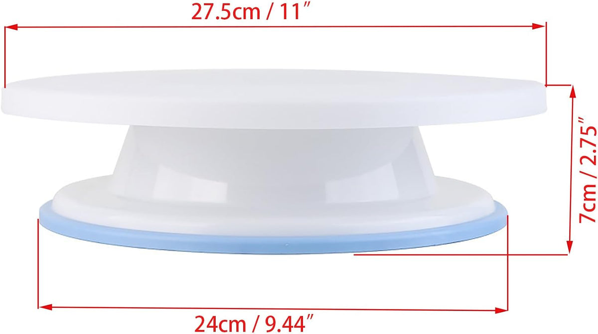Cake Decorating Turntable 11 Inch Cake Turntable Anti-slip Rotating Cake Stand for Decorating(1pcs Pink)