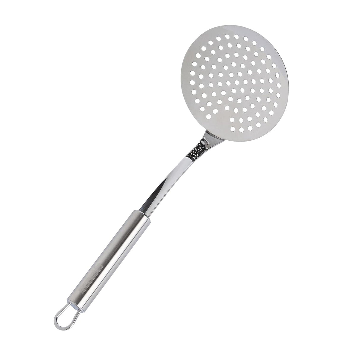 Restaurantware Stainless Steel Spider Skimmer - German Standard Wire Skimmer with Ergonomic Handle, Dishwasher Safe - Wire Strainer Pasta Spoon for Cooking & Frying