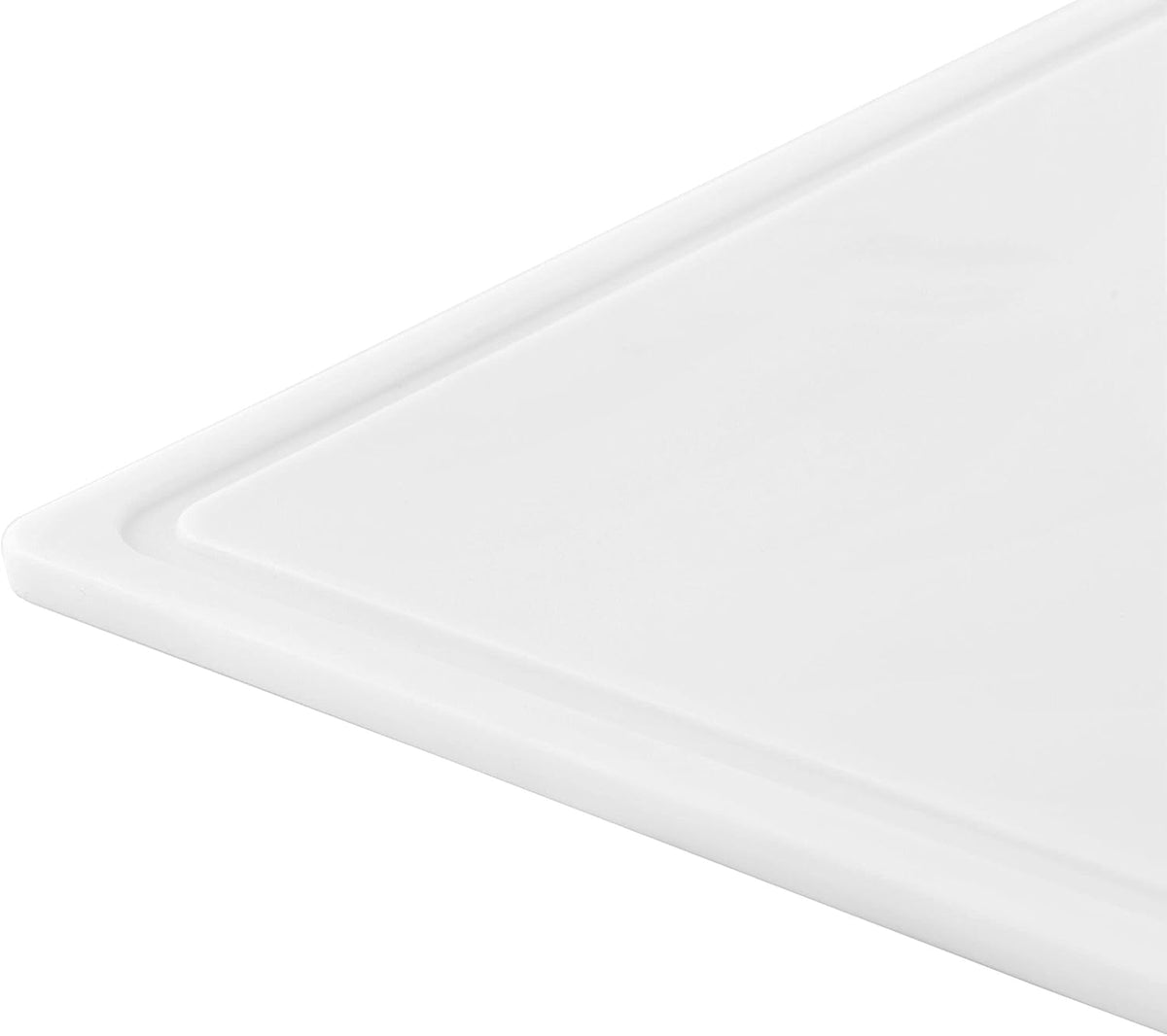 FARBERWARE Large Cutting Board, Dishwasher- Safe Plastic Chopping Board for Kitchen with Easy Grip Handle, 11in by 14in, White