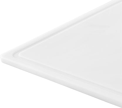 FARBERWARE Large Cutting Board, Dishwasher- Safe Plastic Chopping Board for Kitchen with Easy Grip Handle, 11in by 14in, White