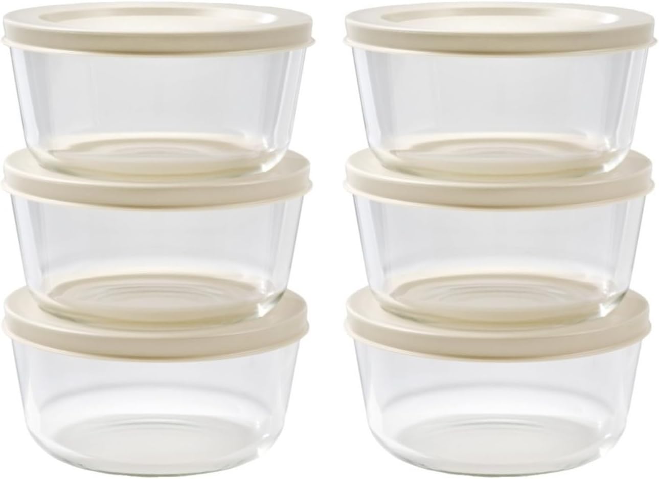 6-Piece Glass Food Storage Containers Set (3 Containers + 3 BPA-Free Lids) | 2-Cup, Leakproof | Microwave, Freezer, Oven & Dishwasher Safe | Ideal for Meal Prep & Pantry Organization, Pistachio