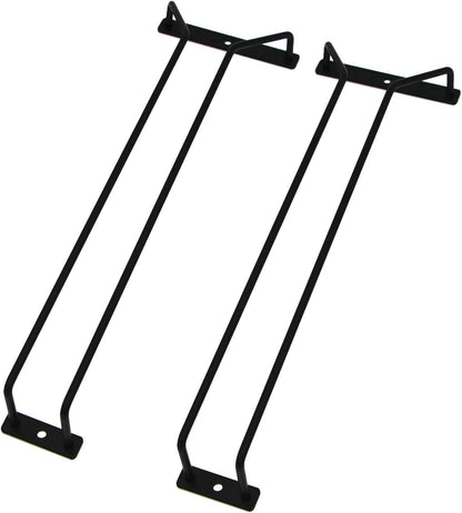 14-Inch Gold Wine Glass Rack, Under Cabinet Wine Glass Holder Stainless Steel Stemware Rack - Hanging Stemware Holder for Cabinet Kitchen Bar, Set of 2