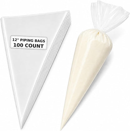 icing bags and tips set pastry bags and tips cake piping kit icing piping kit piping bags and tips set cupcake decorating kit frosting piping kit cake decorating kit 12inch 100count set