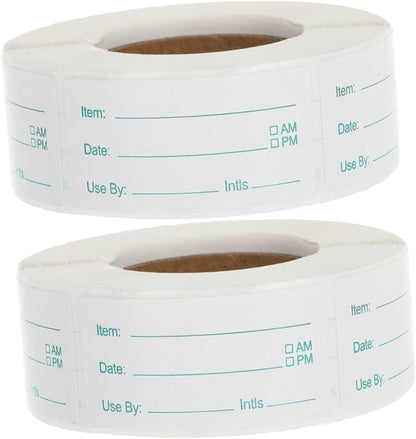 SHINEOFI 2rolls Food Storage Date Labels Removable Labels for Food Containers Kitchen Sticker to Write for Jars