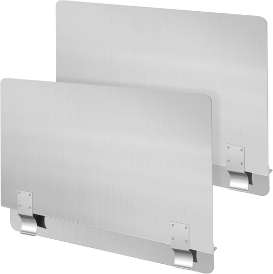 Ferraycle 2 Pack 20-1/2" W x 18" H 304 Stainless Steel Fryer Splash Guard for Stove & Kitchen, Oil Splatter Screen Protection, Heavy Duty Grease Barrier for Frying, Grilling, Easy Clean, Universal Fit