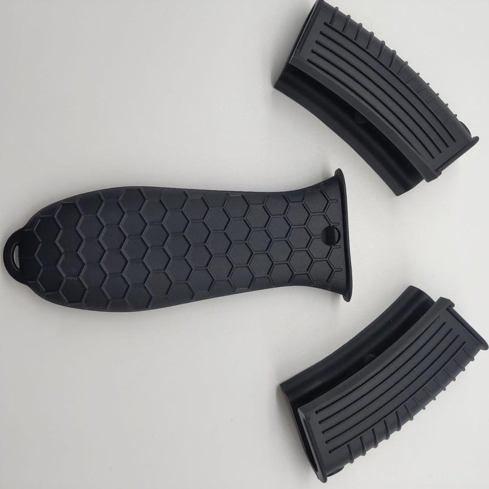 4 Pack Silicone Cast Iron Skillet Handle Covers, Black