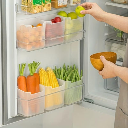 Refrigerator Organizer Box, Fridge Side Door Storage Containers Plastic Translucent Set of 3