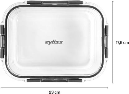 Zyliss Glass Food Storage Container 12.5oz, Shatter Resistant Borosilicate Glass, Airtight Leakproof Tritan Lid, BPA Free, Microwave, Freezer & Dishwasher Safe
