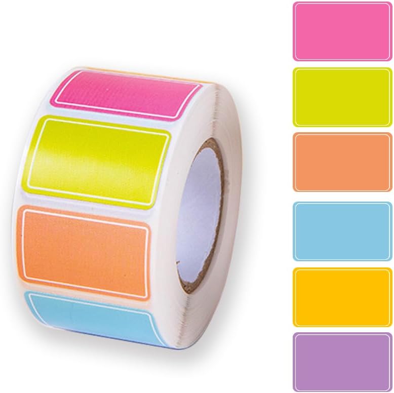 Label Stickers - Removable Food Label Stickers, Self-Adhesive Food Storage Freezer Labels, Easy to Peel, Write On Refrigerator, for Food Storage Boxes, Jars, Waterproof, 15x25mm 500 pcs (Deep)