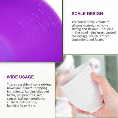 Silicone Mixing Bowl for Melting Chocolate, 6PCS (Green, Grey, White)