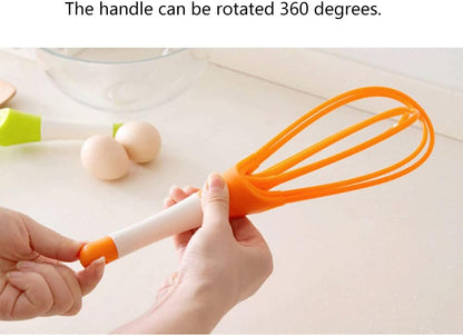 Kitchen Twist Whisk, 29CM Plastic Flat Balloon Whisk Thick Wire Egg Frother Beater Non Stick Cookware For Cooking Blending Whisking Stirring, Purple