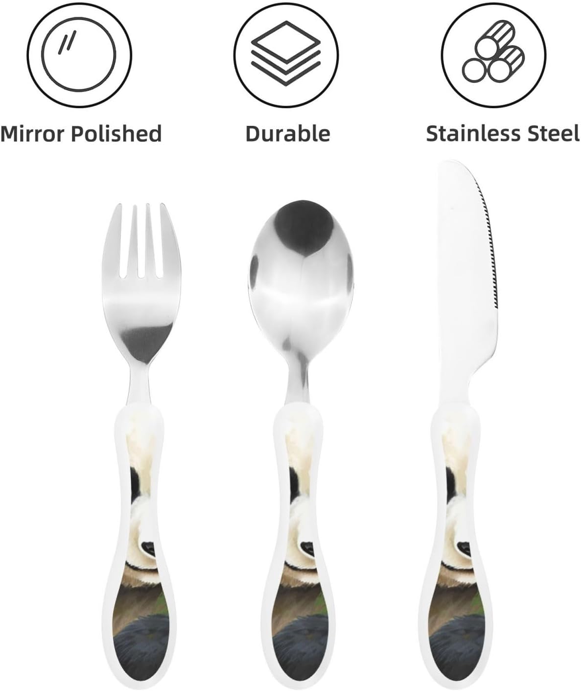 3-Piece Kids Silverware Set With Storage Case, Stainless Steel Reusable Children Safe Knife Spoon Fork Set Blue Active Girl Running Sunset Children Flatware Set For Kids Lunch Box - Colors A
