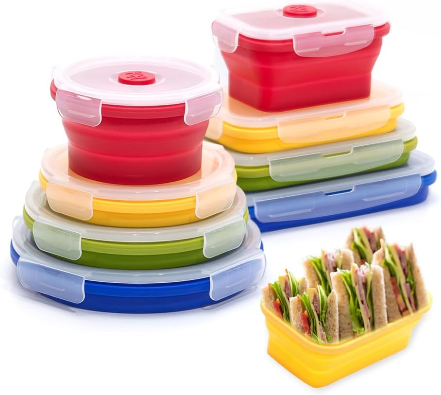 Collapsible Silicone Food Storage Container Set (INDIGO)