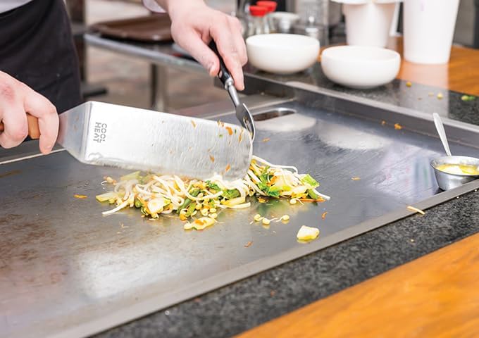 Winco 8" x 4" Orange Cool Touch Handle Griddle Turner/Spatula