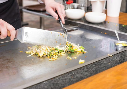 Winco 8" x 4" Orange Cool Touch Handle Griddle Turner/Spatula