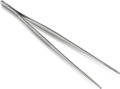 Sur La Table Stainless Steel Tweezer Tongs – 12" Precision Kitchen Tool for Plating, Tossing & Grilling, Lightweight & Durable with Comfortable Grip, Professional Chef Quality