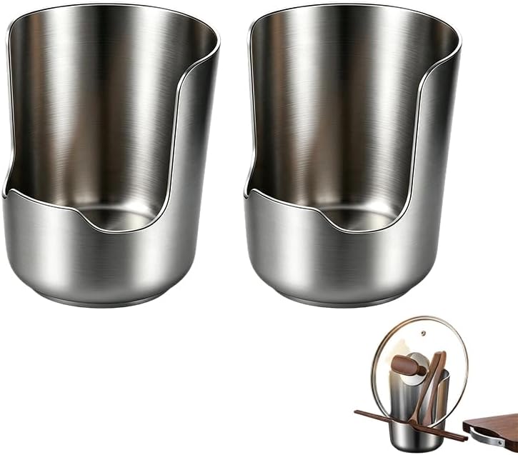 Spoon Rest with Pot Lid Holder, Stainless Steel Vertical Rack