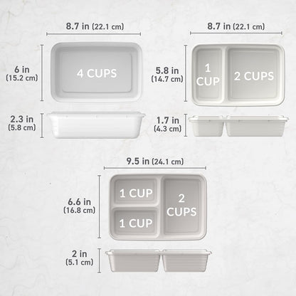 Bentgo Prep 60-Piece Meal Prep Kit - Reusable PFAS & BPA-Free Food Containers, 1-Compartment, 2-Compartment, & 3-Compartments - Microwave, Freezer, & Dishwasher Safe (Gleam Metallics)