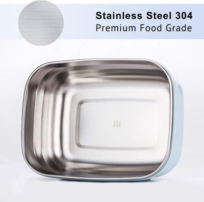 Lille Home Leak Proof Stainless Steel Lunch Snack Containers Set - Ideal for Educational Settings and Daycare - Nesting Trio with Silicone Lids - 47oz+30oz+16oz - Pink